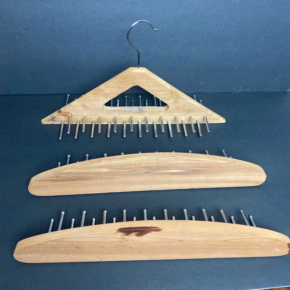 Ties.com Cedar Tie Rack Organizer Bundle Hanging and Wall Mount Set of 3 Wood